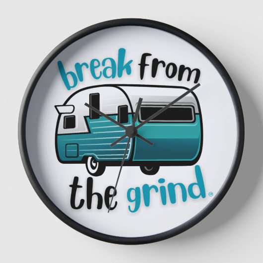 Retro RV Turquoise Klok (Voorkant)