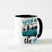 Retro RV Turquoise Koffiemok Mok (Voorkant rechts)