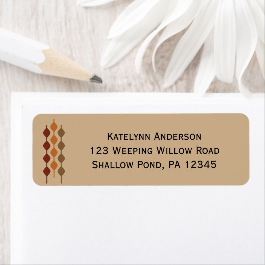 Retro S70s Geometric Tan Brown Etiket (Insitu)