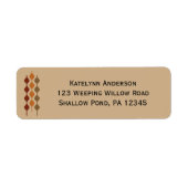 Retro S70s Geometric Tan Brown Etiket (Voorkant)