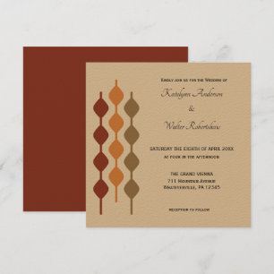 Retro S70s Geometric Wedding van 1970 Kaart