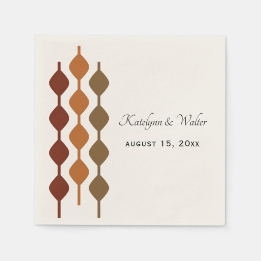 Retro S70s Geometric Wedding van 1970 Servet (Voorkant)