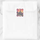 Retro Sachsen Skyline Vierkante Sticker (Tas)