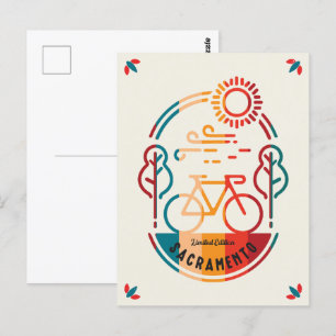 Retro Sacramento Bike Trail. Briefkaart