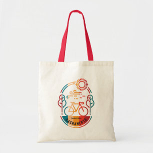 Retro Sacramento Bike Trail. Tote Bag