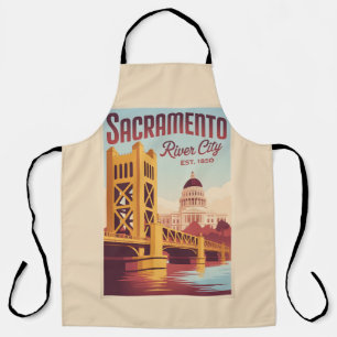 Retro Sacramento Californië Reisposter Schort