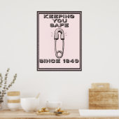 RETRO SAFETY PIN  POSTER (Keuken)