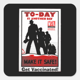 Retro Safety poster/Pro Poster Vierkante Sticker