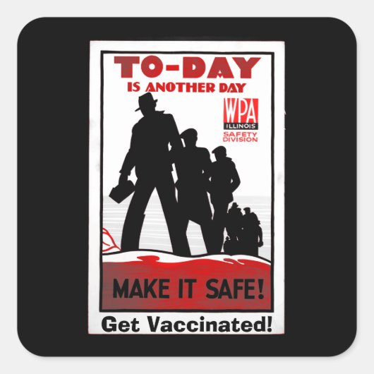 Retro Safety poster/Pro Poster Vierkante Sticker (Voorkant)