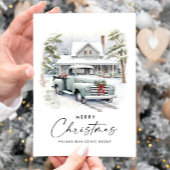 Retro  Sage Boerderij Truck Christmas Corporate Feestdagenkaart