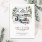 Retro  Sage Boerderij Truck Christmas Open House Kaart