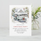 Retro  Sage Boerderij Truck Kerstfeest Kaart (Staand voorkant)