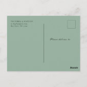 Retro Sage Green Chinoiserie Save the Date Briefkaart (Achterkant)