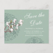 Retro Sage Green Chinoiserie Save the Date Feestdagenkaart (Voorkant)