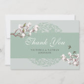Retro Sage Green Chinoiserie Weddenschap Bedankt (Voorkant)