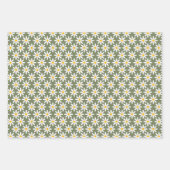 Retro Sage Green Daisies Floral Pattern Inpakpapier Vel (Voorkant 2)