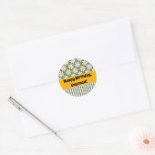 Retro Sage Green Daisies Floral Pattern Ronde Sticker (Envelop)
