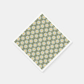 Retro Sage Green Daisies Floral Pattern Servet (Hoek)