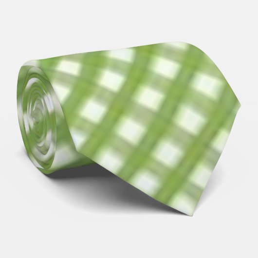 Retro "Sage Green Gingham Check"-Stropdas Stropdas (Opgerold)