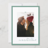 Retro Sage Green Little Bow Photo Save This Day Save The Date (Voorkant)