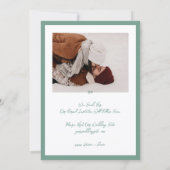 Retro Sage Green Little Bow Photo Save This Day Save The Date (Achterkant)