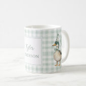 Retro Sage Green Mallard Duck Ballon Koffiemok (Voorkant rechts)