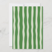Retro Sage Green Stripes Bow Baby Shower Kaart (Achterkant)