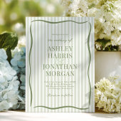 Retro Sage Green Wedding Kaart
