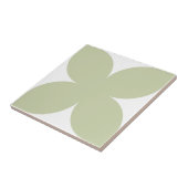 Retro Sage Groene Bloemblaadje Mid Century Modern Tegeltje (Zijkant)