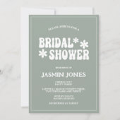 Retro Sage Groene Daisy Flower Vrijgezellenfeest Kaart (Voorkant)