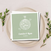 Retro Sage Groene Disco Bruiloft Decor Servetten