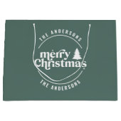 Retro Sage Groene Kerstmis Modern Minimaal Uniek Groot Cadeauzakje (Voorkant)