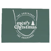 Retro Sage Groene Kerstmis Modern Minimaal Uniek Groot Cadeauzakje (Achterkant)