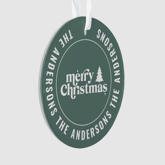 Retro Sage Groene Kerstmis Modern Minimaal Uniek Ornament (voorkant)