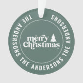 Retro Sage Groene Kerstmis Modern Minimaal Uniek Ornament (voorkant)