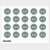 Retro Sage Groene Kerstmis Modern Minimaal Uniek Ronde Sticker (Vel)