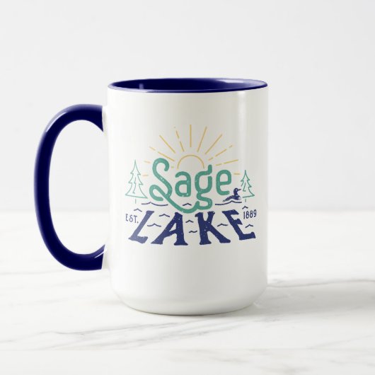 Retro Sage Lake 15oz Mok (Links)