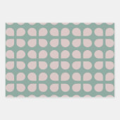 Retro Sage Pastel Mid Century Petals Patroon Inpakpapier Vel (Voorkant 3)
