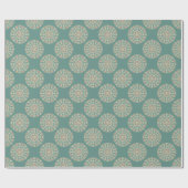 Retro Sage & Sand Bloemen Polka Dot Mandala Cadeaupapier (Vlak)