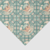 Retro Sage Sand Cheerleader Mandala Diamond Tegel Tissuepapier (Detail)