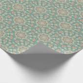 Retro Sage & Sand Mandala Art Deco Scallop Cadeaupapier (Hoek)