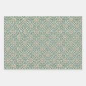 Retro Sage & Sand Mandala Art Deco Scallop Inpakpapier Vel (Voorkant 3)