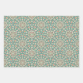 Retro Sage & Sand Mandala Art Deco Scallop Inpakpapier Vel (Voorkant)