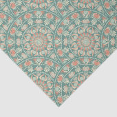 Retro Sage & Sand Mandala Art Deco Scallop Tissuepapier (Detail)