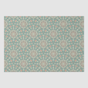 Retro Sage & Sand  Mandala Art Deco Scallop Tissuepapier