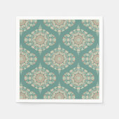 Retro Sage & Sand Mandala Damask Decoupage Servet (Voorkant)