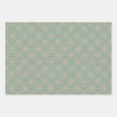 Retro Sage & Sand Mandala Deco Ogee Fans Inpakpapier Vel (Voorkant)