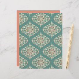 Retro Sage & Sand  Mandala Ogee Damask