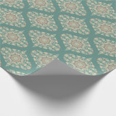 Retro Sage & Sand Mandala Ogee Damask Cadeaupapier (Hoek)