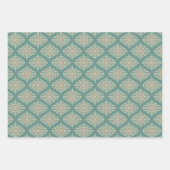 Retro Sage & Sand Mandala Ogee Damask Inpakpapier Vel (Voorkant 3)